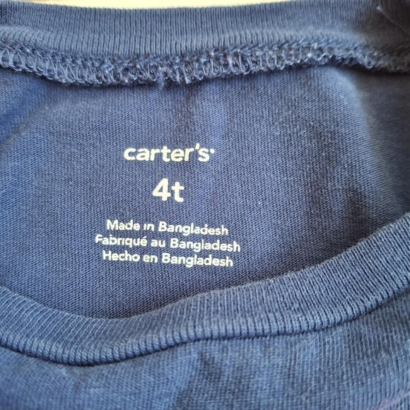 Carter's 4T "Big Sister" Long Sleeve Tee Blue With Pink Lettering - Picture 3 of 5